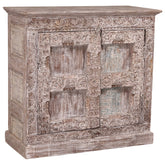 Antique Distressed Painted Sealed Finish Wood Sideboard